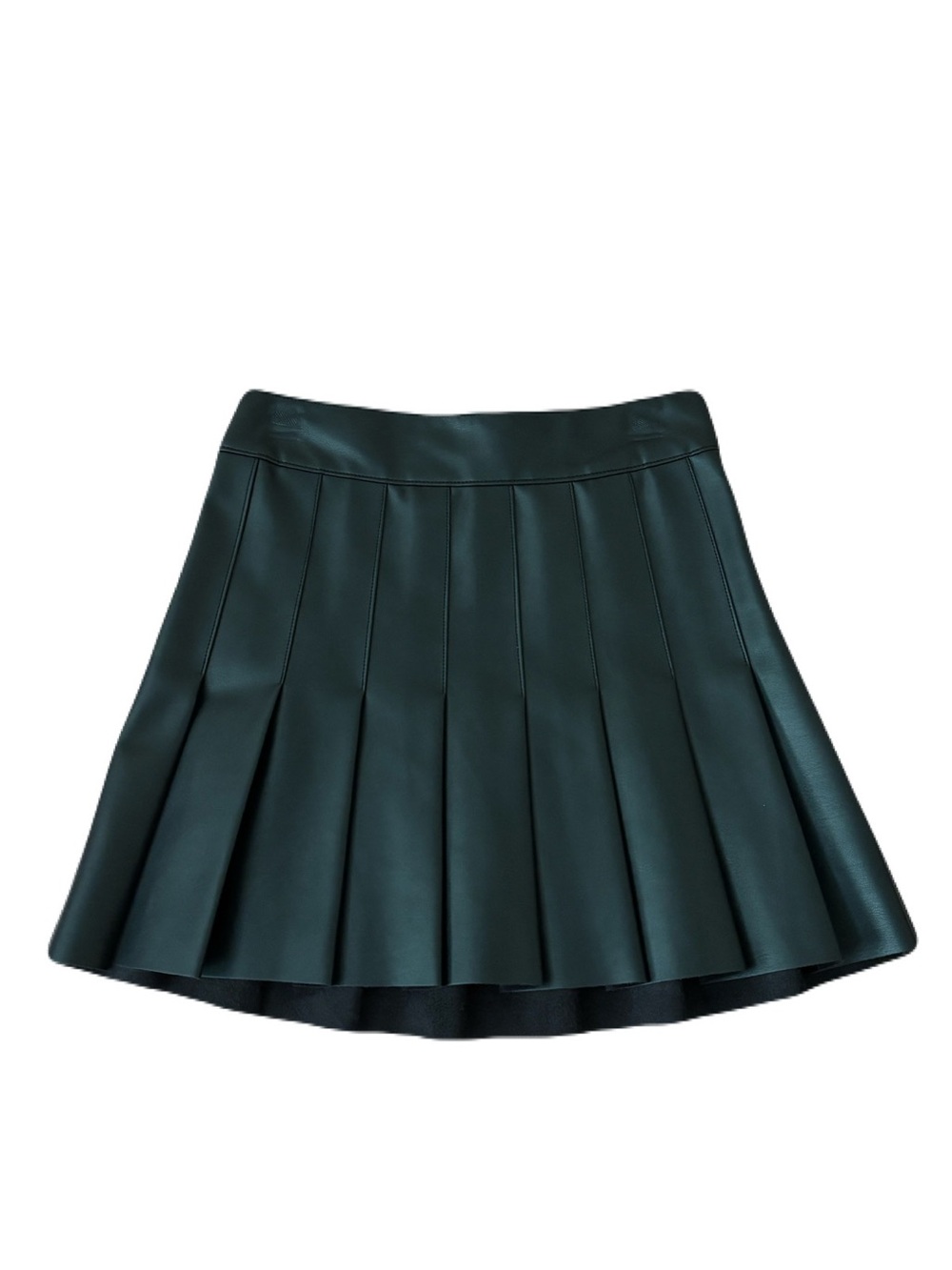 Abercrombie & Fitch Pleated Vegan Leather Black Skirt